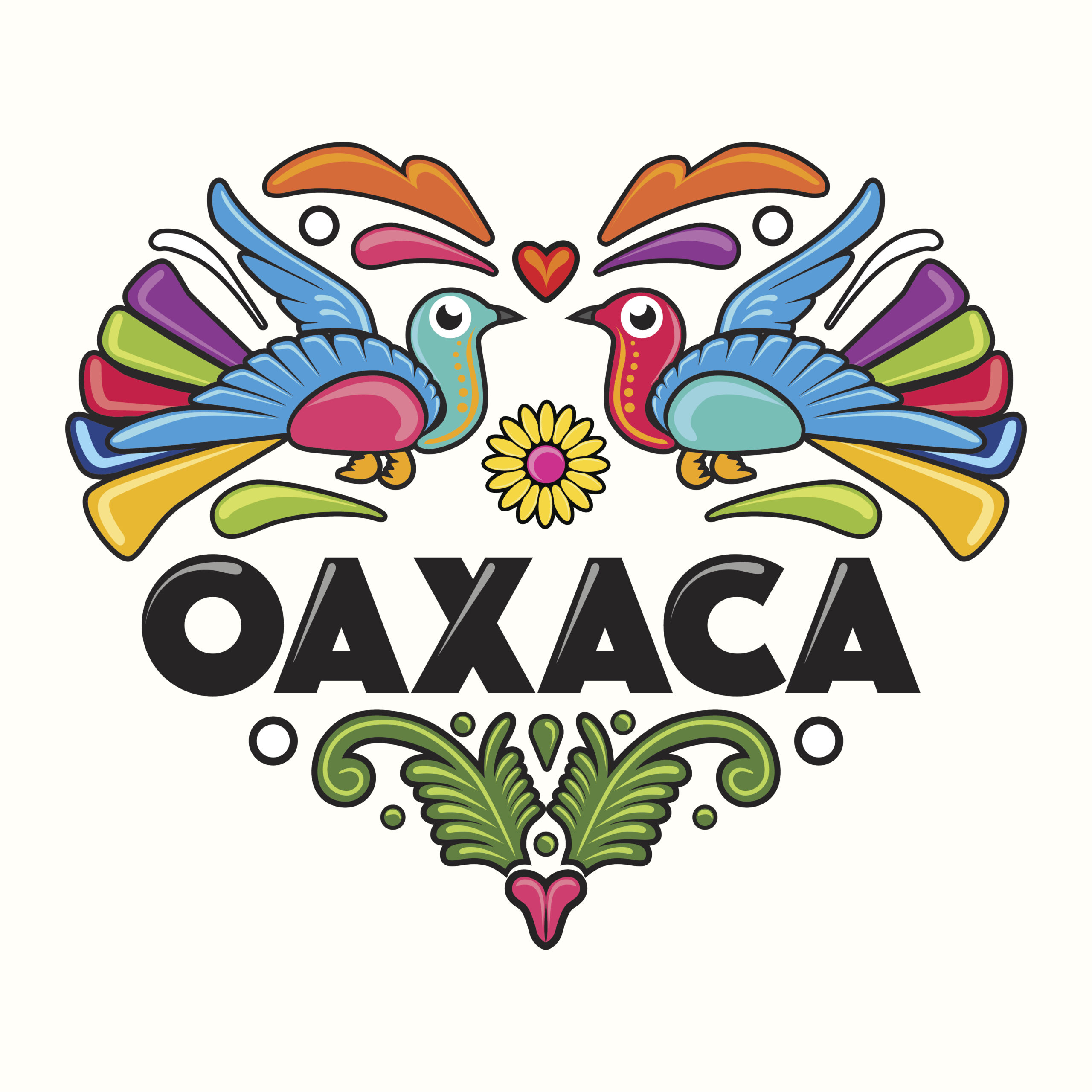 Oaxaca Amate Heart Print